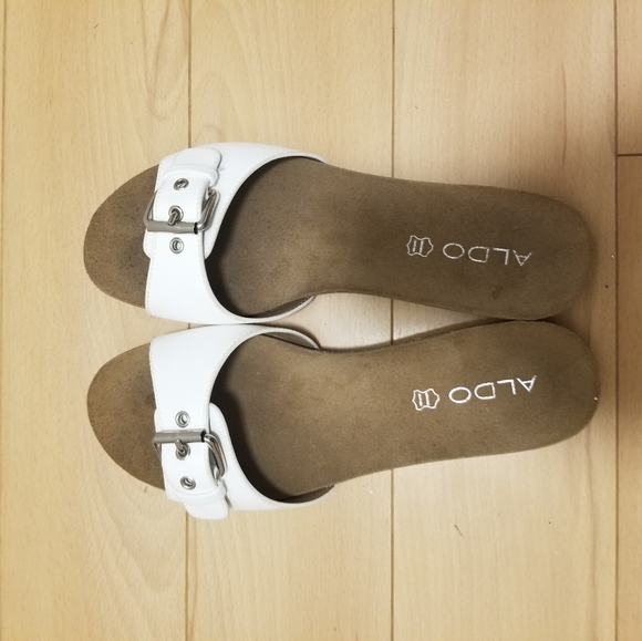 Aldo white women slip-on handles with buckle - wn7 - Picture 2 of 6